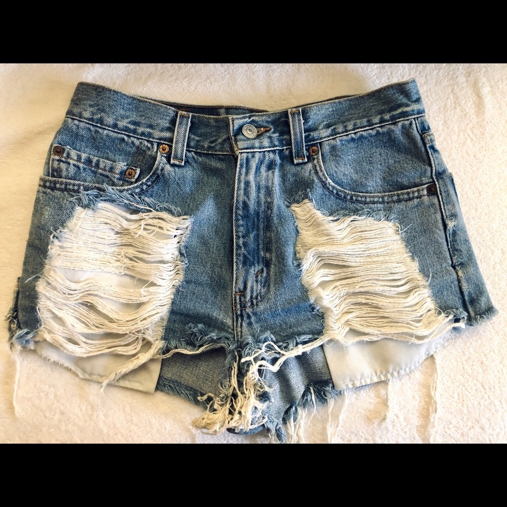 True Levi Jean Shorts (Distressed)